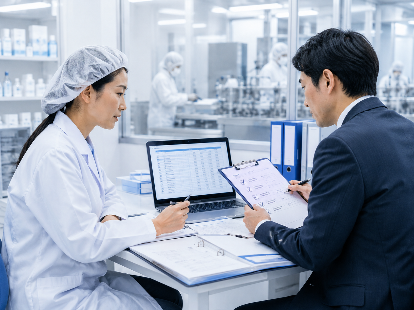 監査・認証対応に必要な文書や履歴を確認する様子